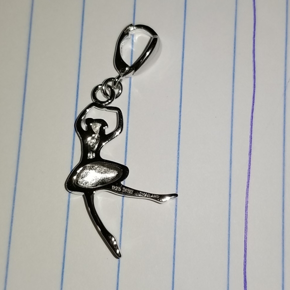 Tiny Dancer Charm with Necklace Platinum over SS - Picture 6 of 7